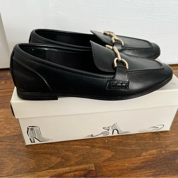 Black Leather Loafers with Gold Horse-bit Hardware - Picture 17 of 17